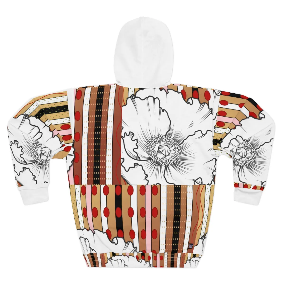 AOP Unisex Pullover Hoodie BLANC FLEUR