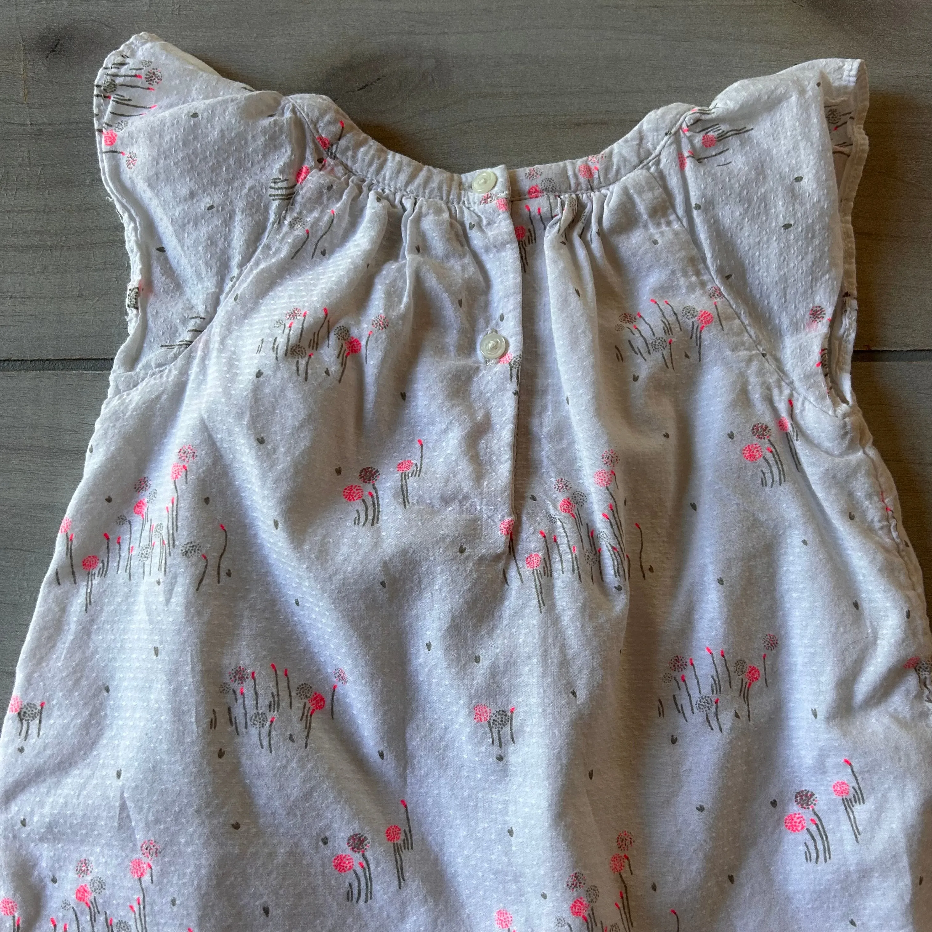 Baby Gap Bright Pink White Floral Dress