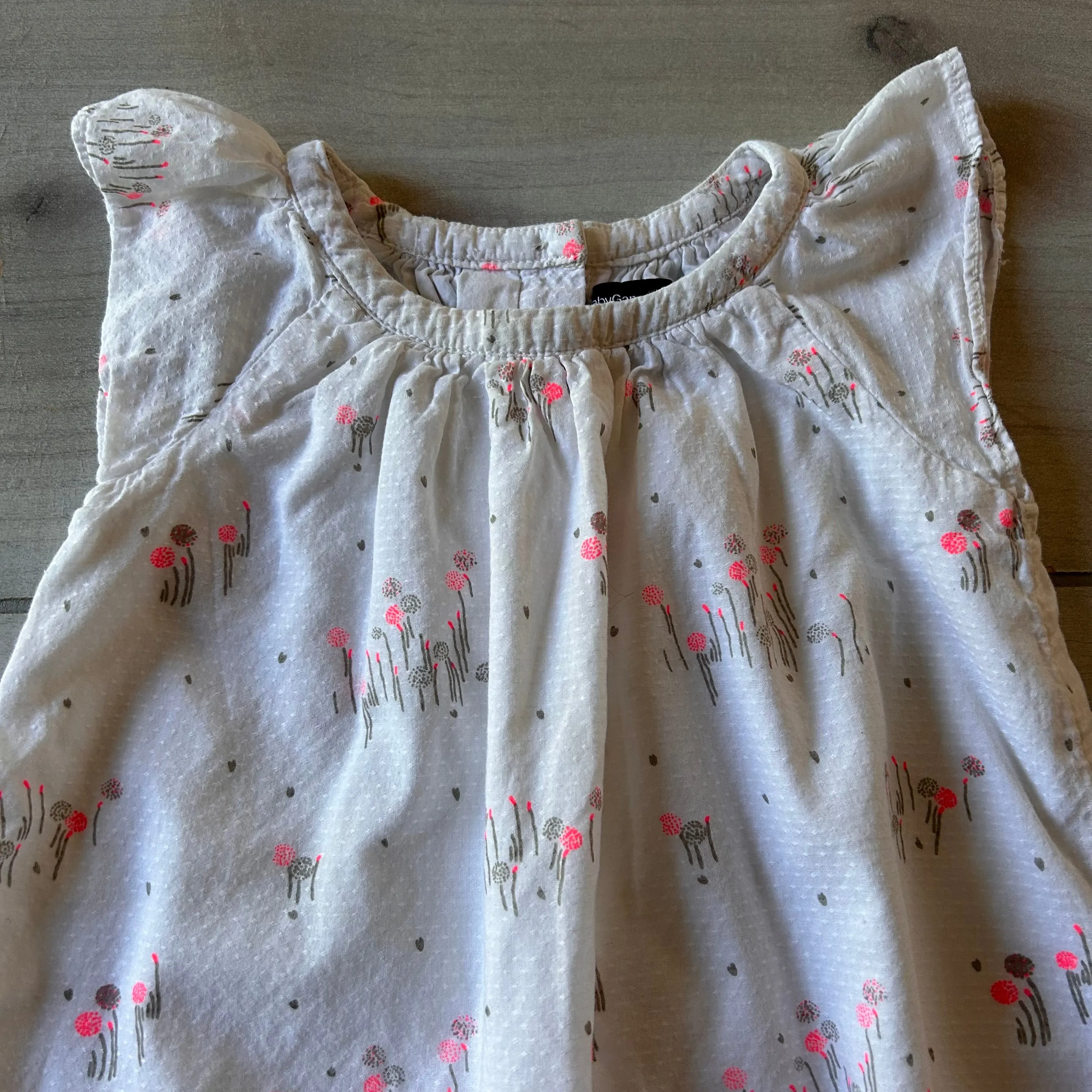 Baby Gap Bright Pink White Floral Dress