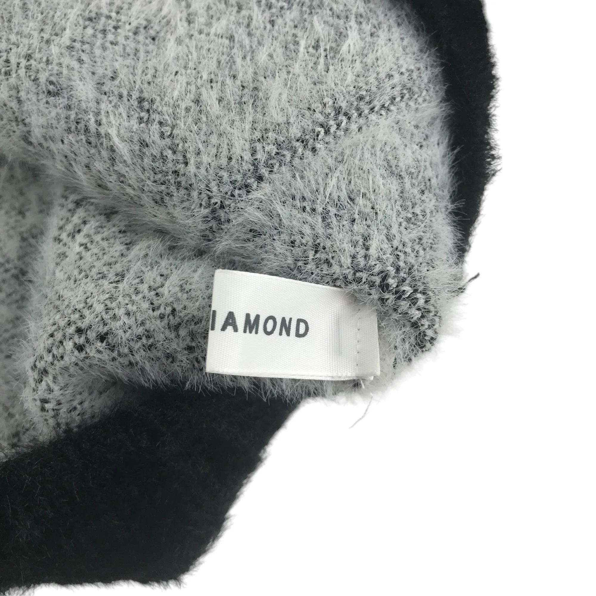 Black Diamond cardigan 13-14 years grey and black fluffy v-neck