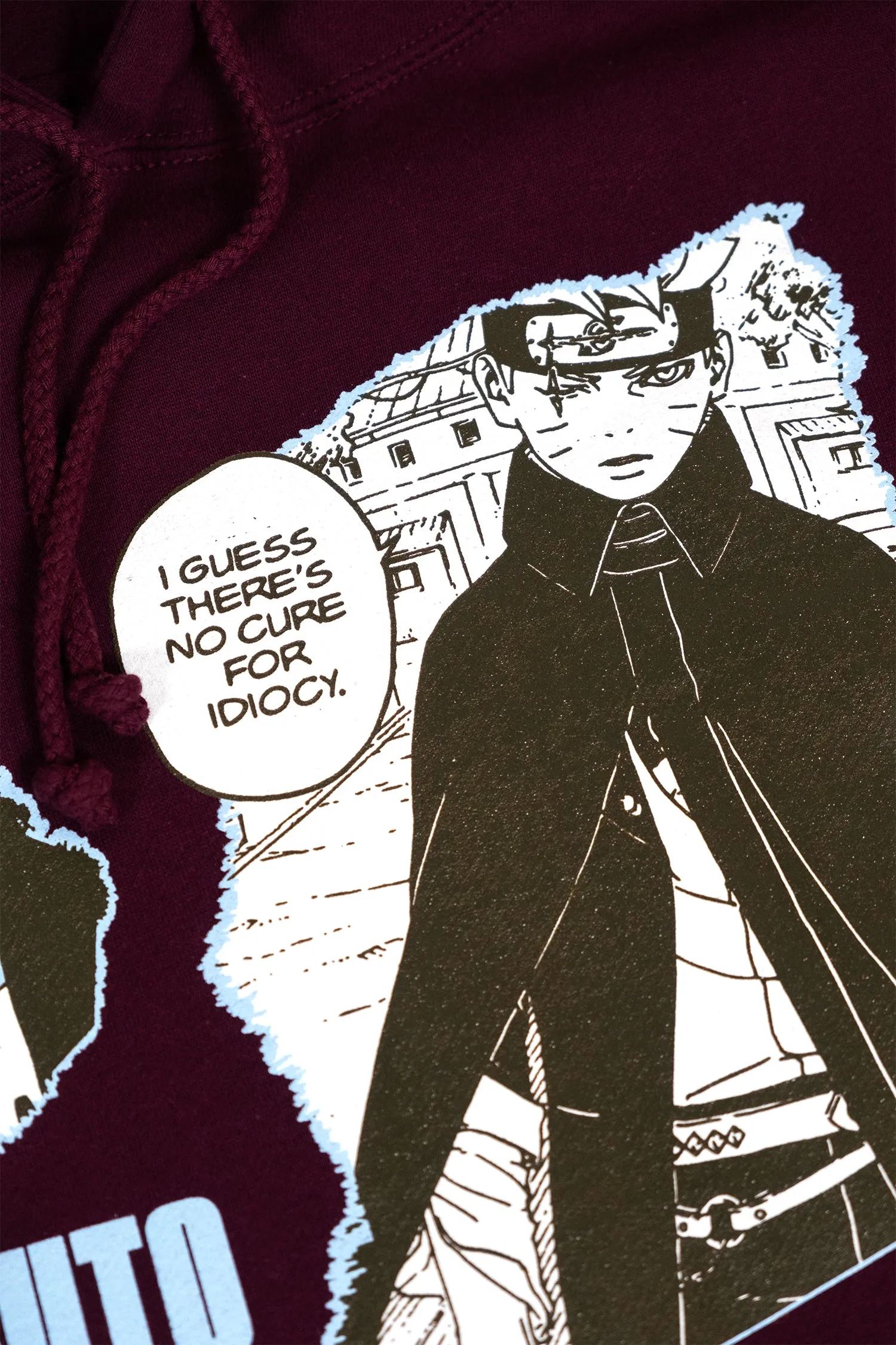 Boruto: Two Blue Vortex No Cure for Idiocy Hoodie - Maroon