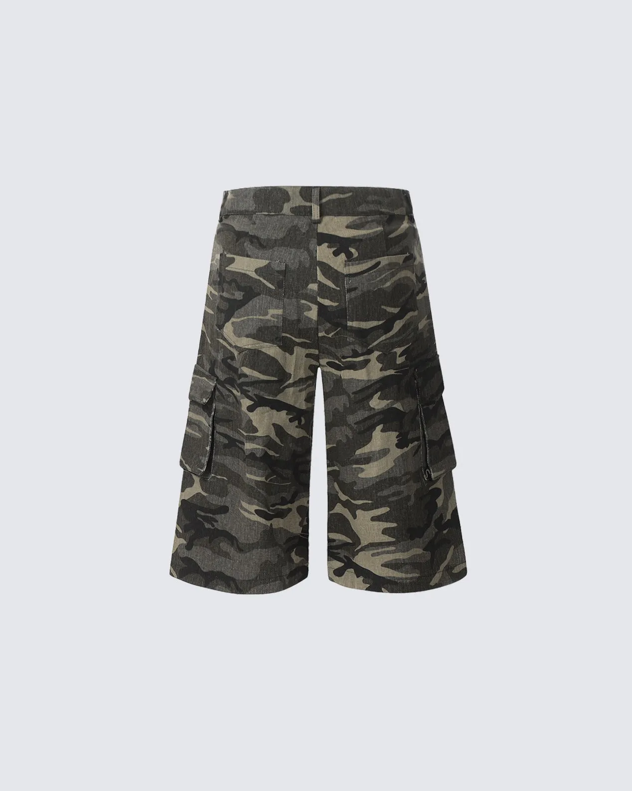 Camouflage Multi-Pocket Cargo Mid-Length Pants