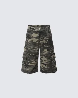 Camouflage Multi-Pocket Cargo Mid-Length Pants