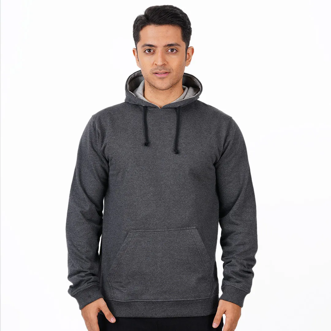 Charcoal Melange Unisex Plain Hoodie