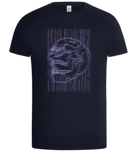 Colorful Lines Skull Design - Basic Unisex T-Shirt