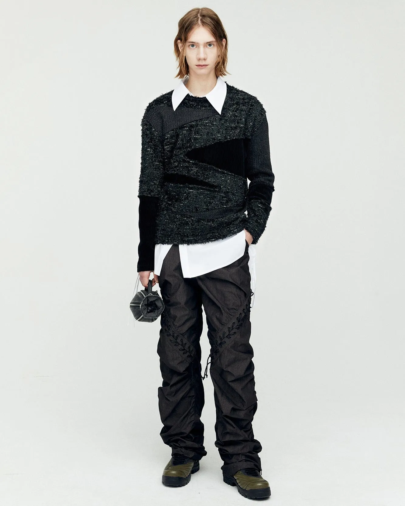 DUA LACE-UP PANTS apa737m(CHARCOAL)