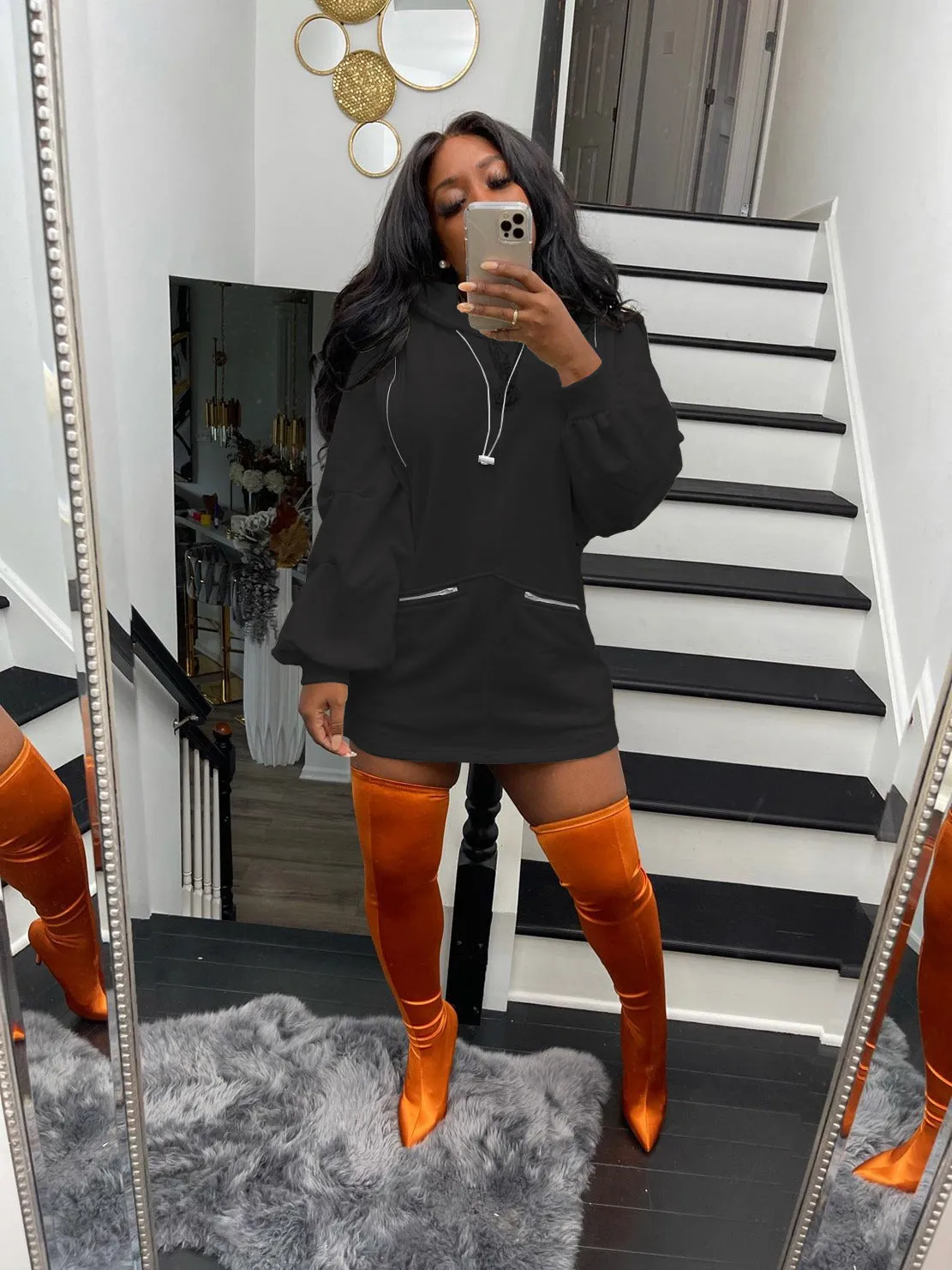 Fashion Zip Solid Color Hoodie（AY2345）