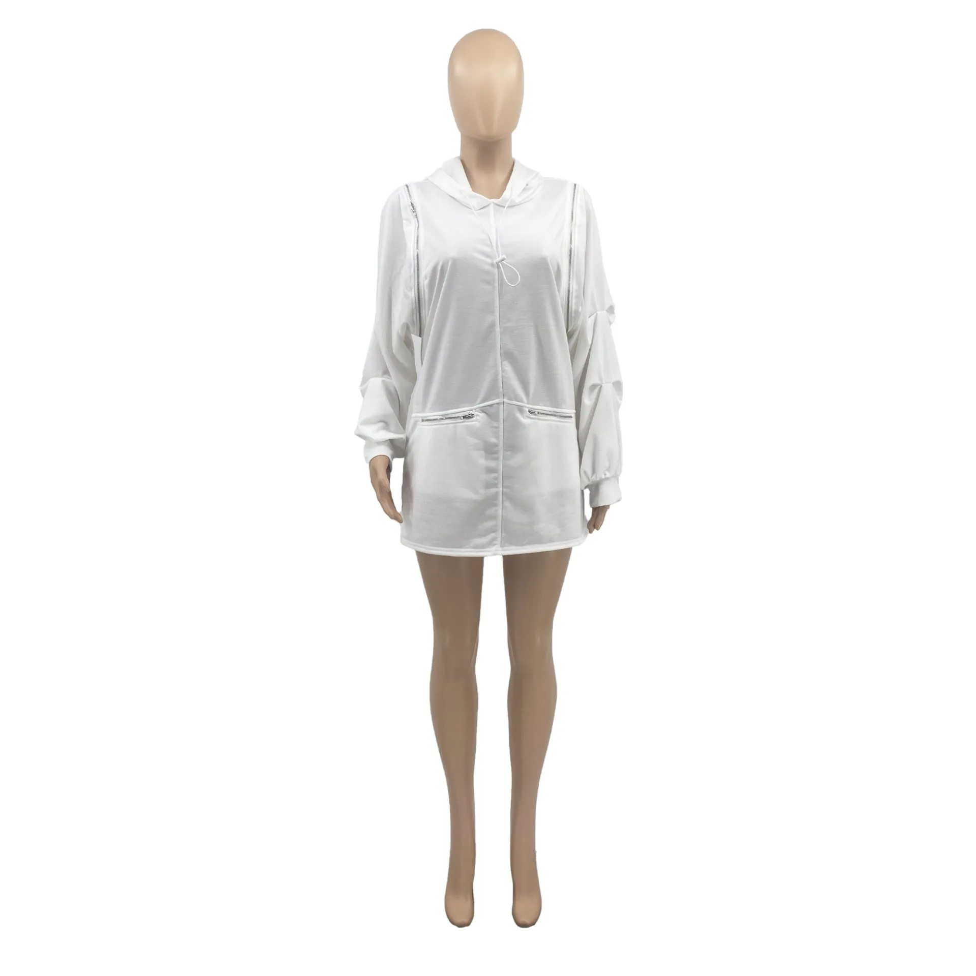 Fashion Zip Solid Color Hoodie（AY2345）
