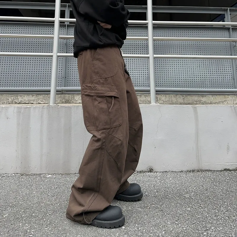 FATEE Multi Pocket Straight Pants