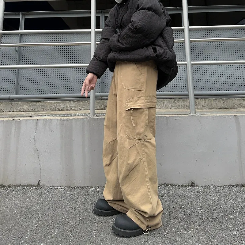 FATEE Multi Pocket Straight Pants