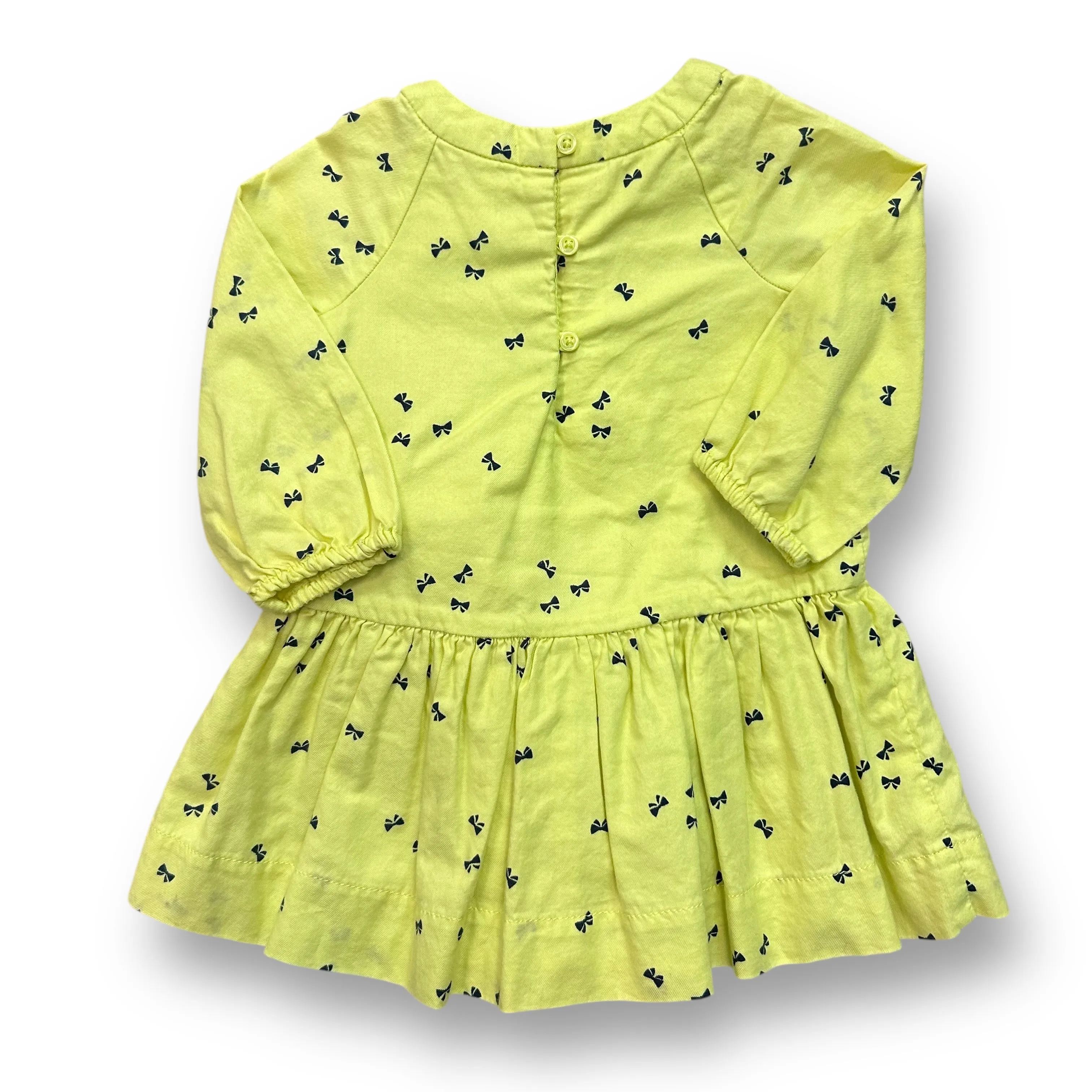 Girls Gap Size 6-12 Months Bright Green Long Sleeve Dress with Bloomers