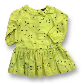 Girls Gap Size 6-12 Months Bright Green Long Sleeve Dress with Bloomers