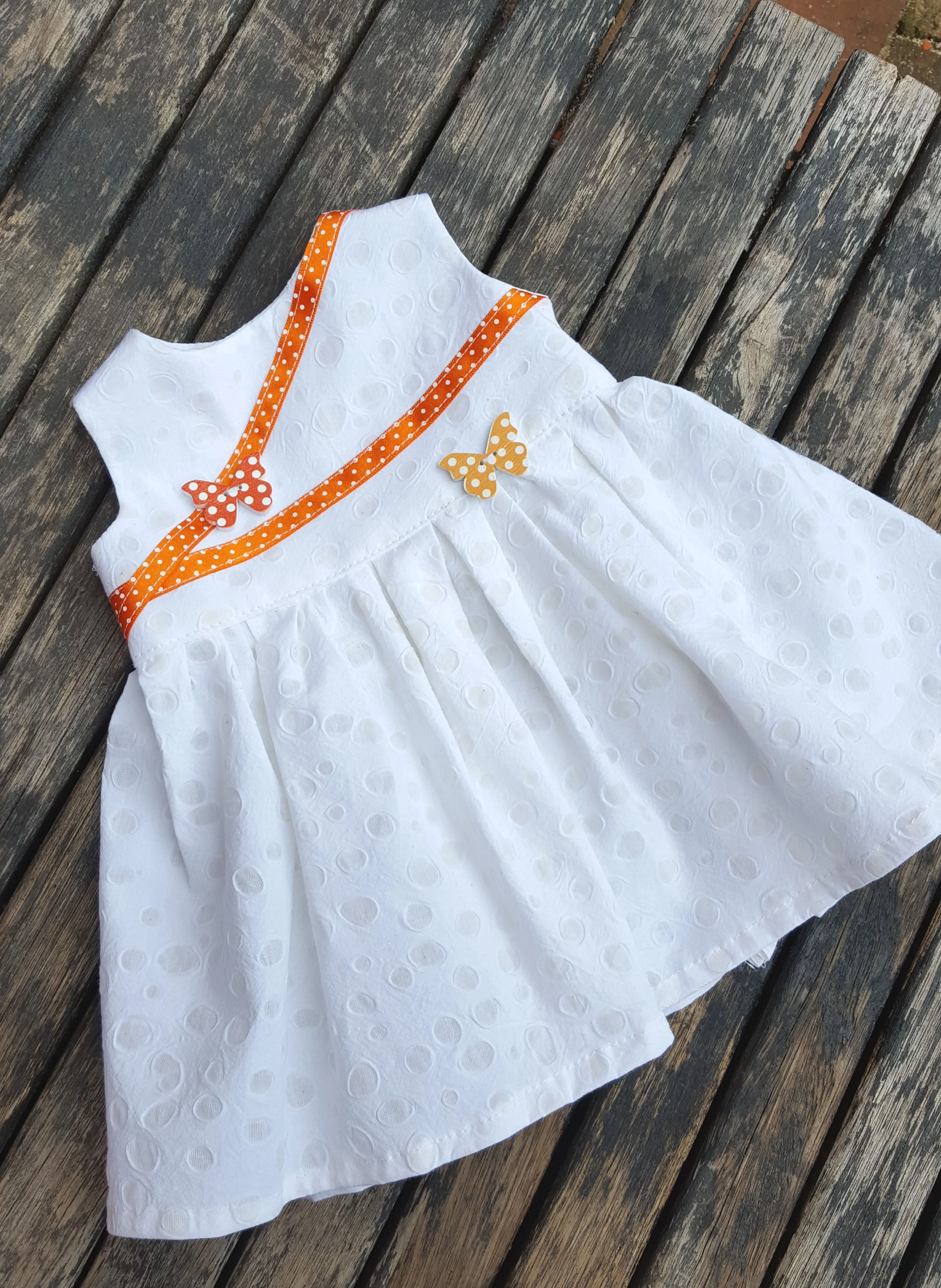 Handmade baby dress suitable for preemie baby of 5lb or reborn doll