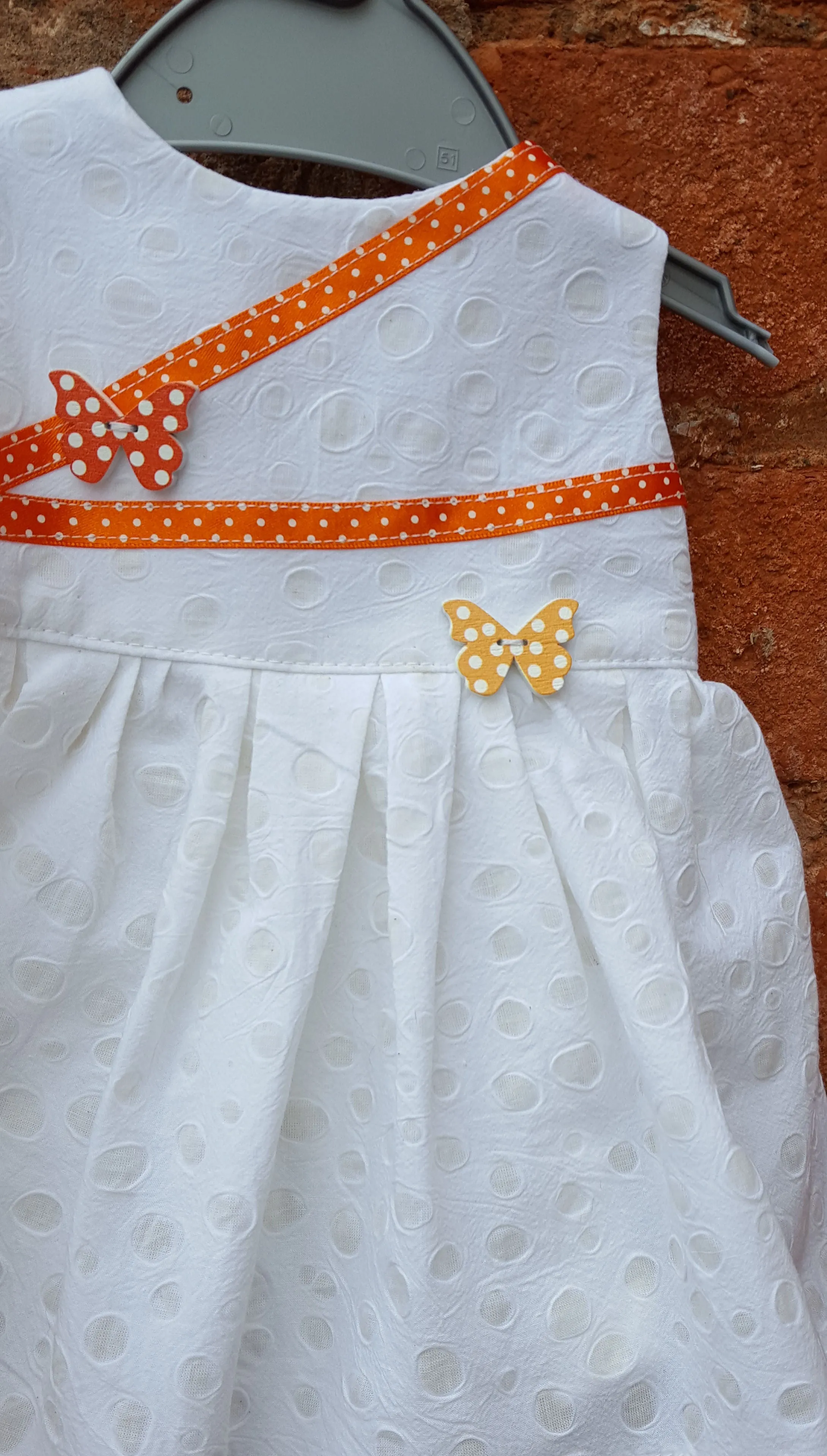 Handmade baby dress suitable for preemie baby of 5lb or reborn doll