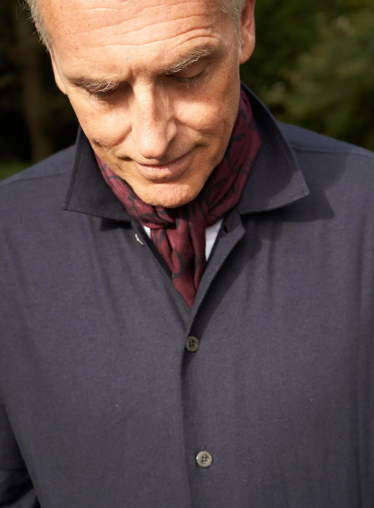 Italian Tencel Biodegradable Burgundy Border Scarf