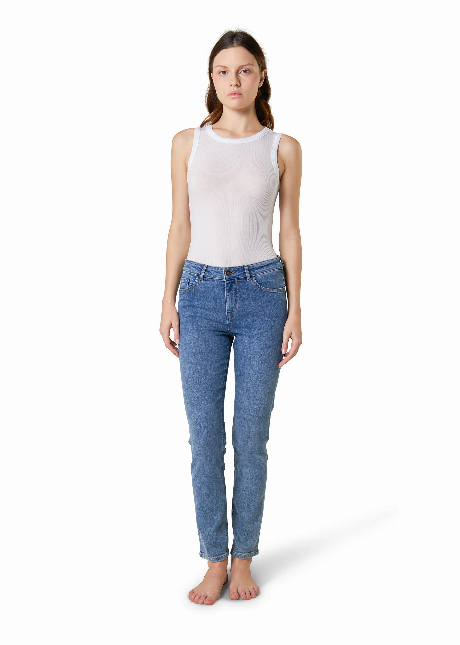 Jeans slim a vita alta