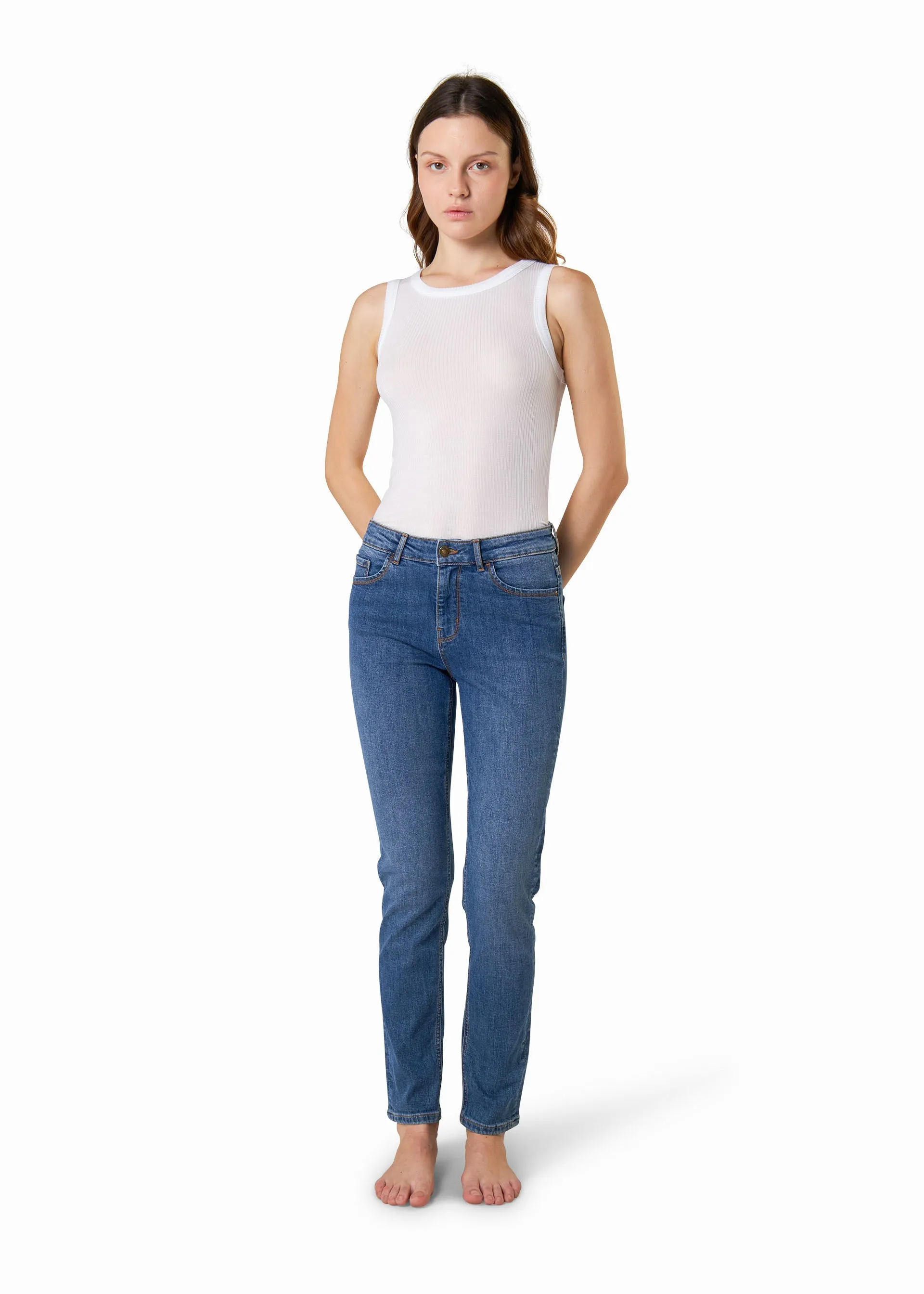 Jeans slim a vita alta