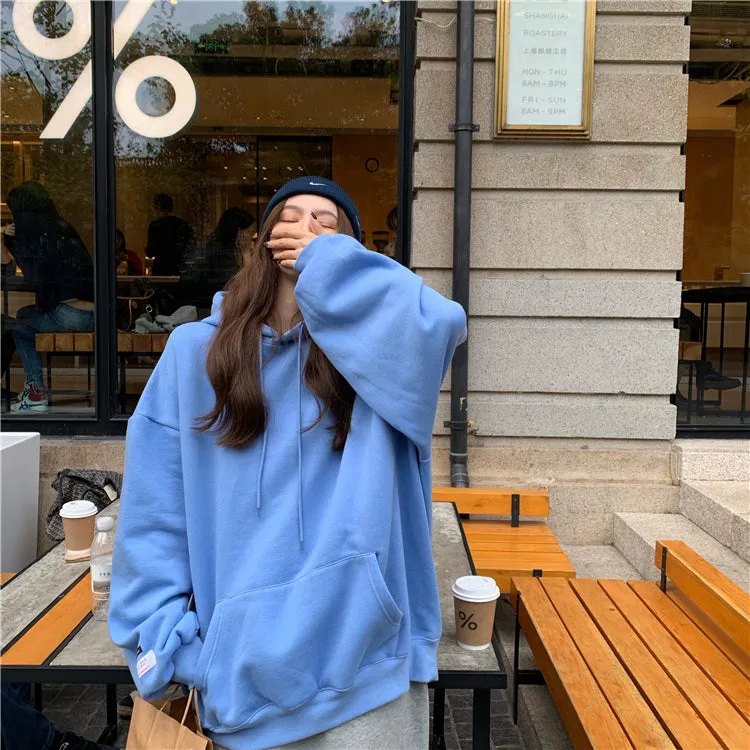 [Korean Style] Kathie Solid Color Oversized Hoodie