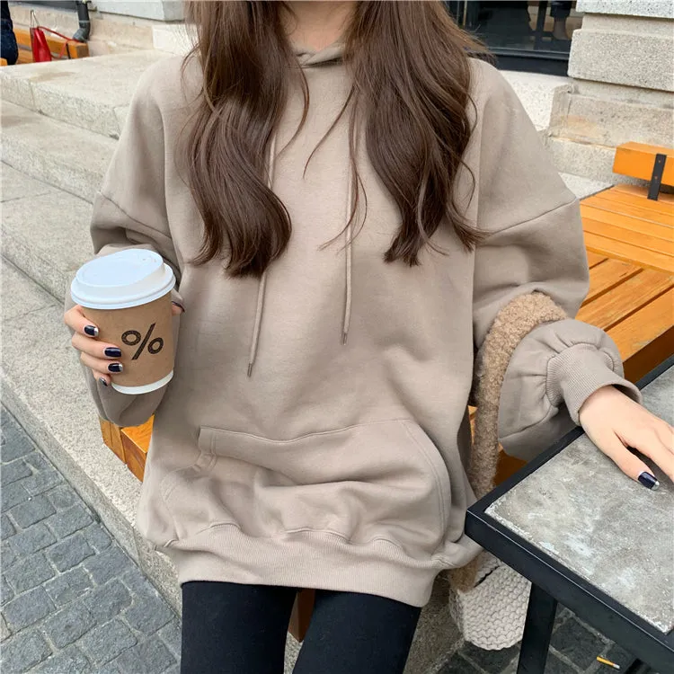 [Korean Style] Kathie Solid Color Oversized Hoodie