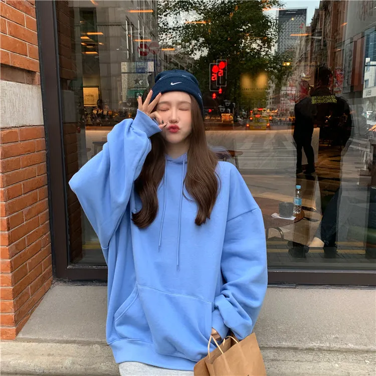 [Korean Style] Kathie Solid Color Oversized Hoodie
