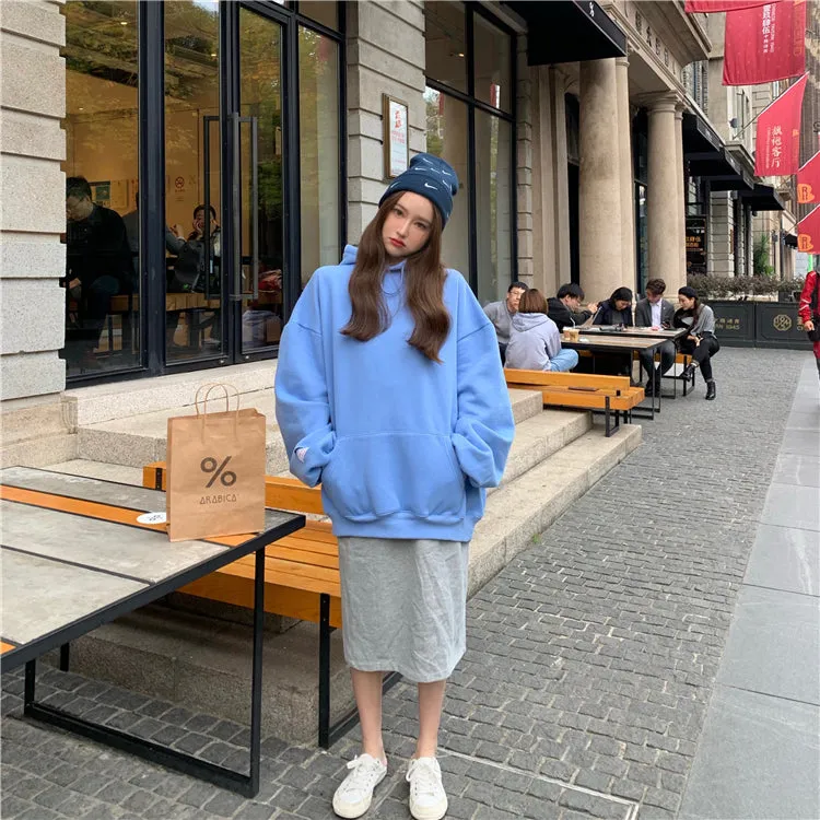 [Korean Style] Kathie Solid Color Oversized Hoodie