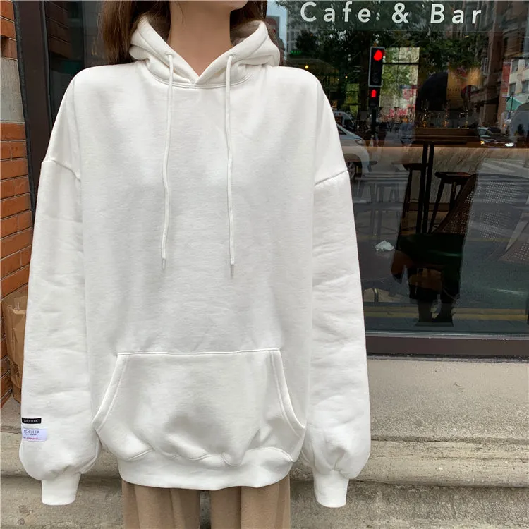 [Korean Style] Kathie Solid Color Oversized Hoodie