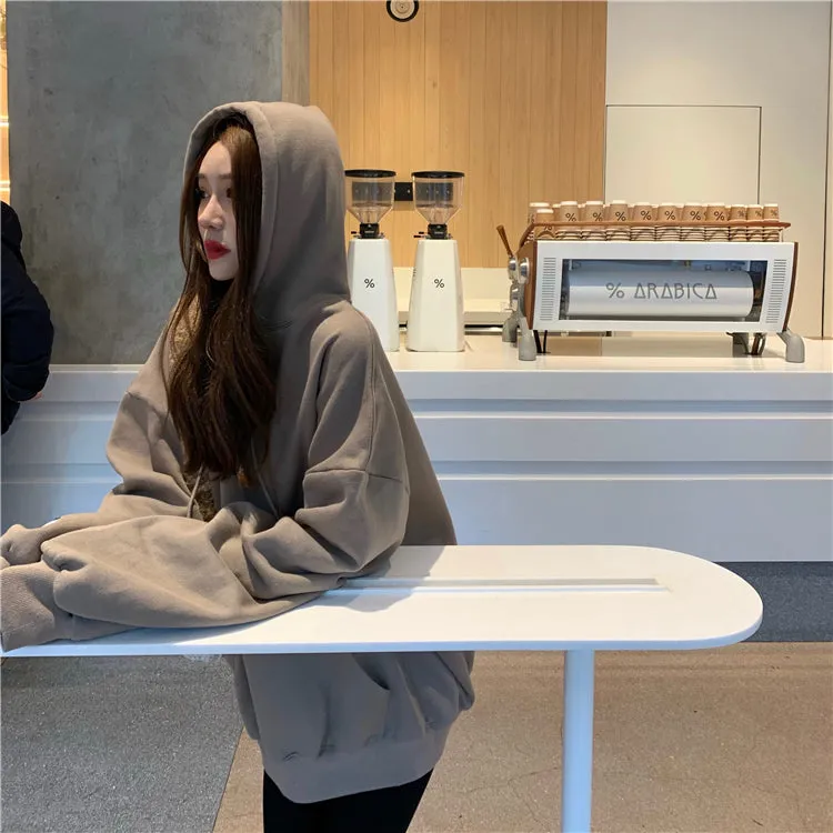 [Korean Style] Kathie Solid Color Oversized Hoodie