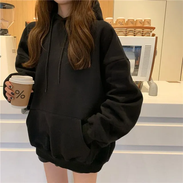 [Korean Style] Kathie Solid Color Oversized Hoodie