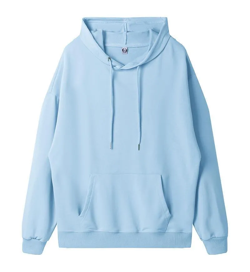 Ladies Solid Color Drawstring Hood Hoodie SKT4722