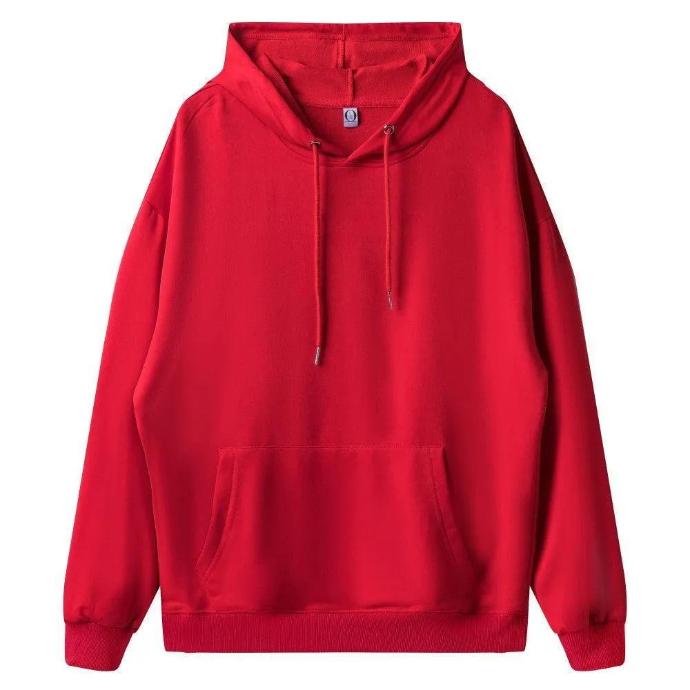 Ladies Solid Color Drawstring Hood Hoodie SKT4722