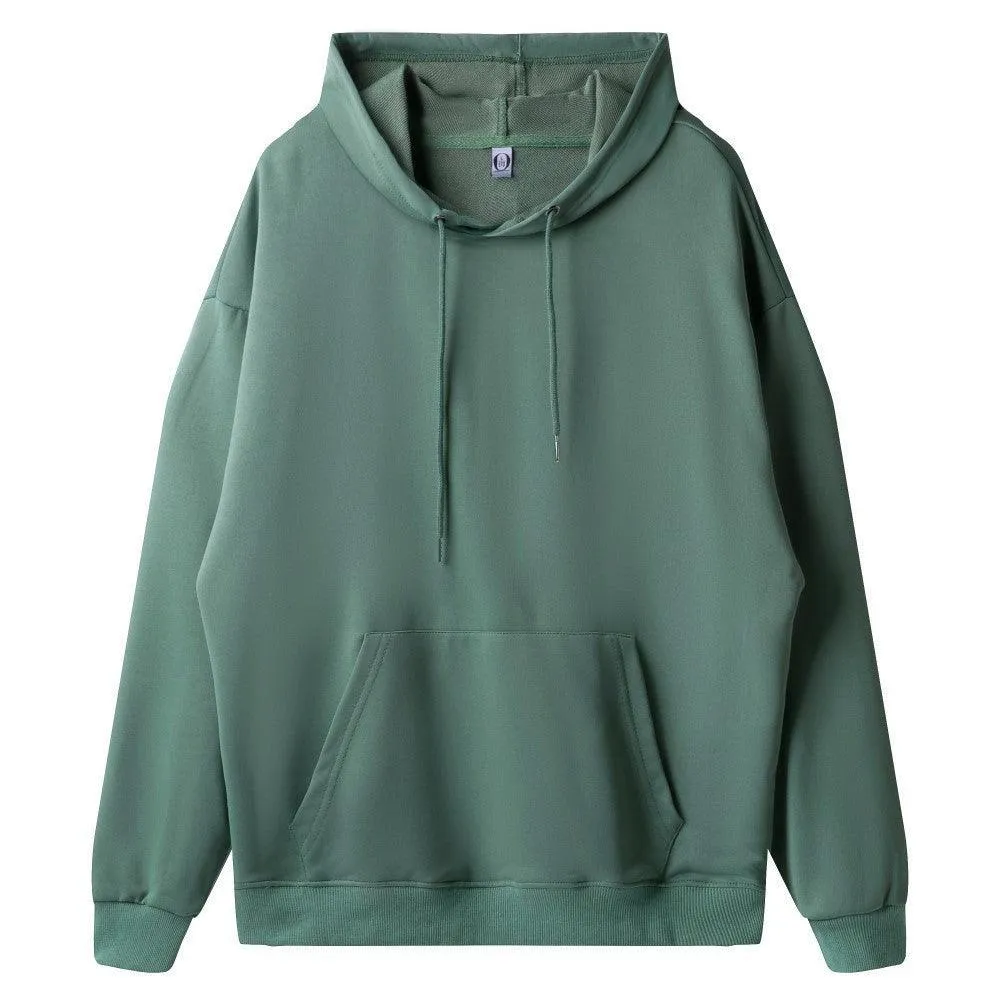 Ladies Solid Color Drawstring Hood Hoodie SKT4722