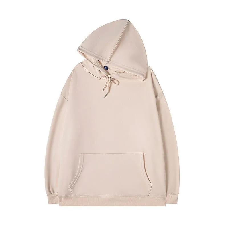 Ladies Solid Color Drawstring Hood Hoodie SKT4722