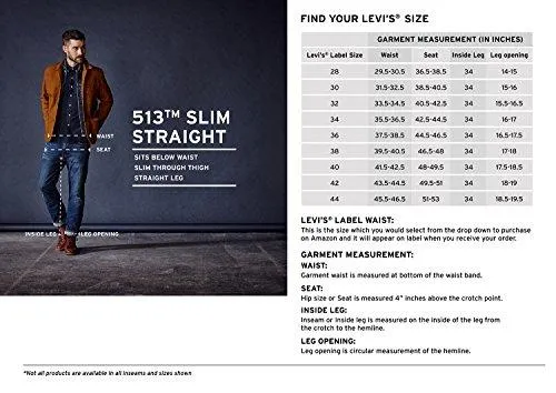 Levi's Men's 513 Slim Fit Jeans (6901778184104_23677-0009_34W x 34L_Blue)