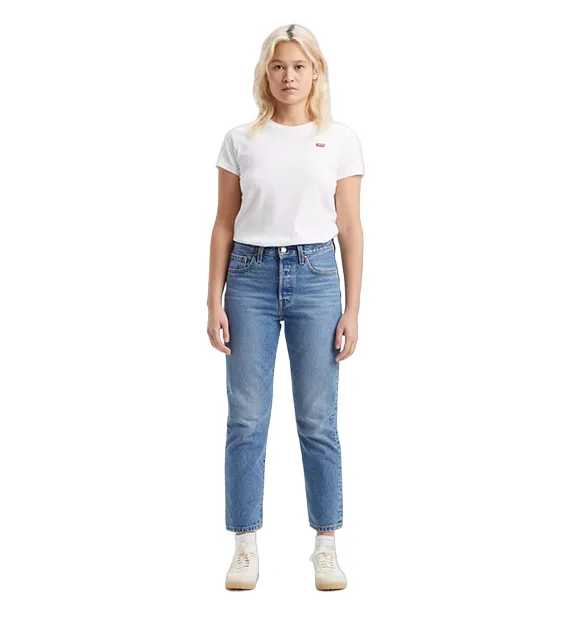 Levi's pantalone corto jeans da donna  501 cropped 362000236 blu medio