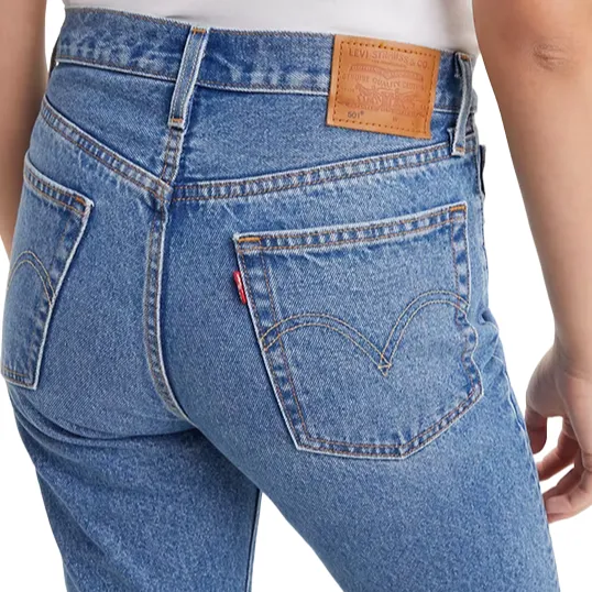 Levi's pantalone corto jeans da donna  501 cropped 362000236 blu medio