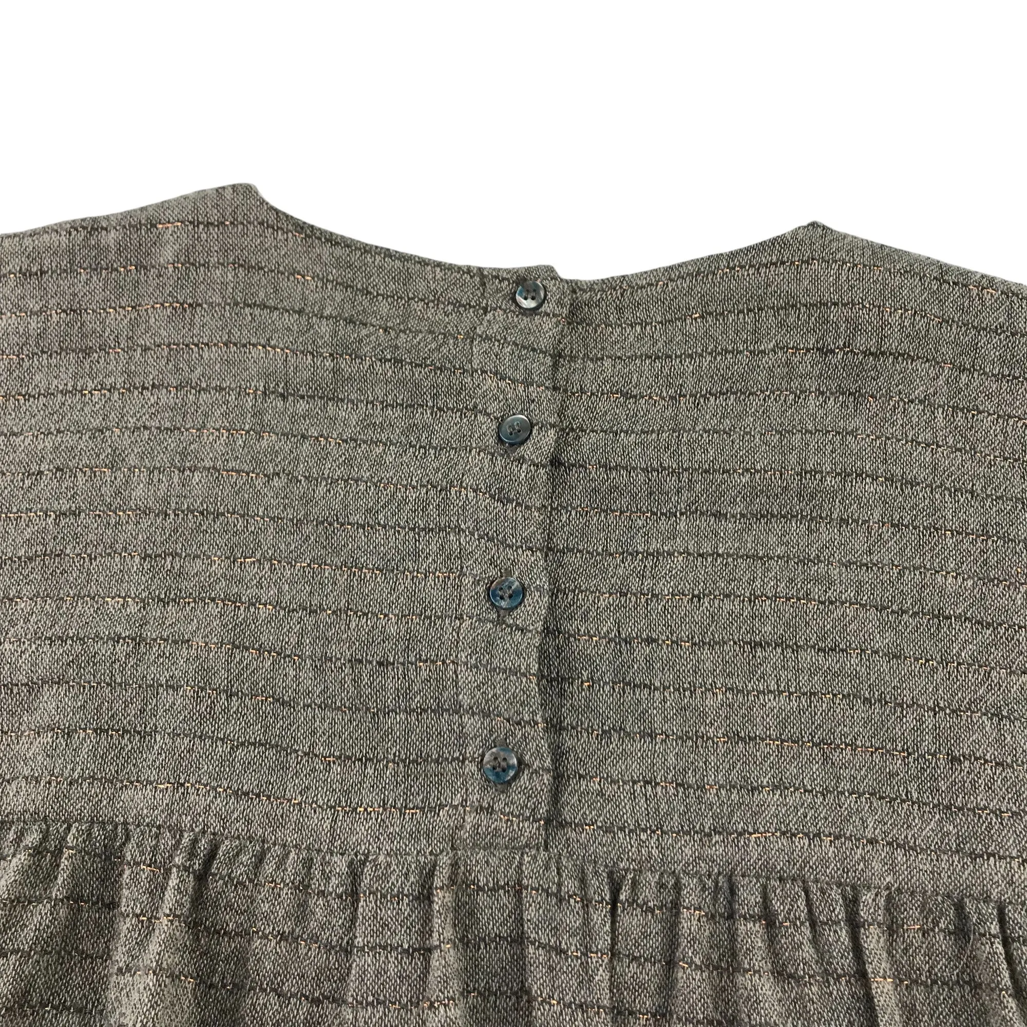 Mango blouse 7-8 years warm grey short sleeve wool blend
