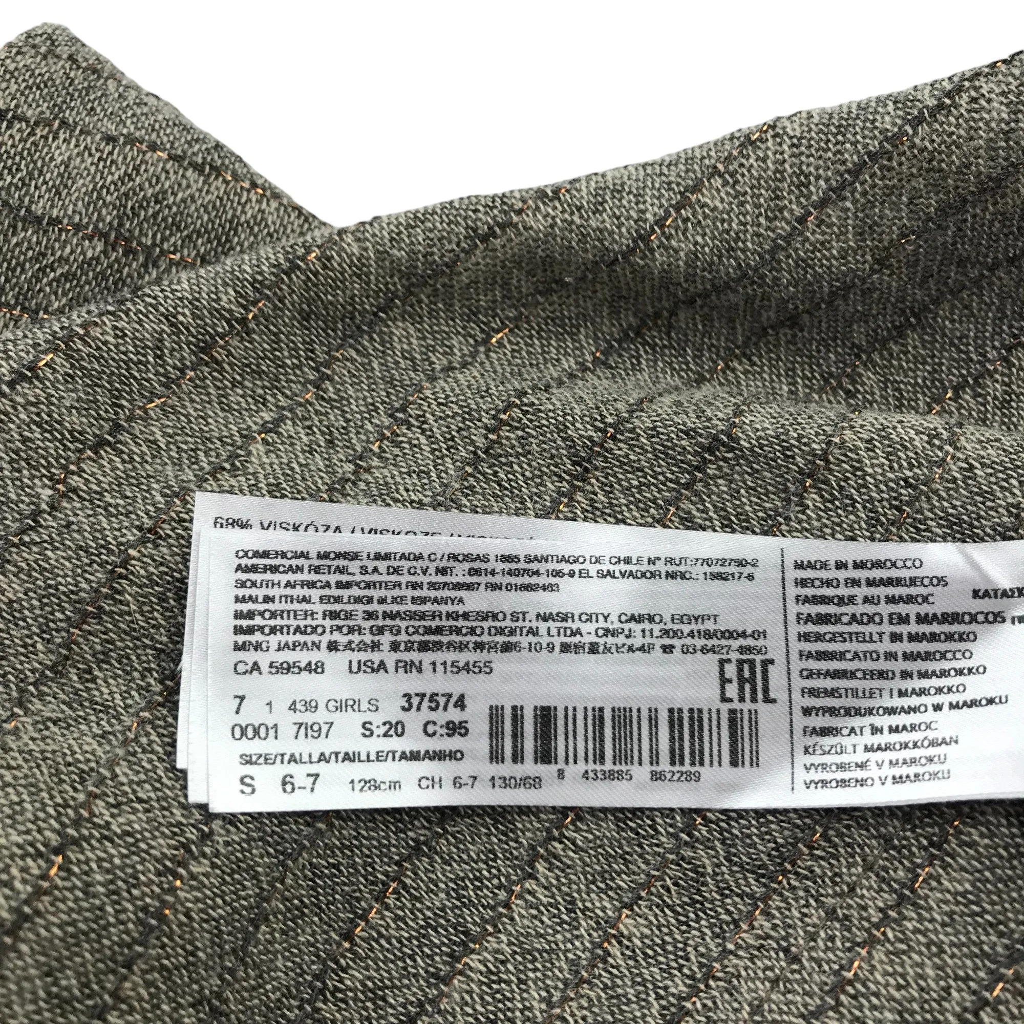 Mango blouse 7-8 years warm grey short sleeve wool blend