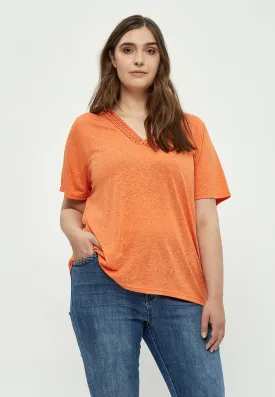 Marina Crochet T-Shirt Curve - Firecracker