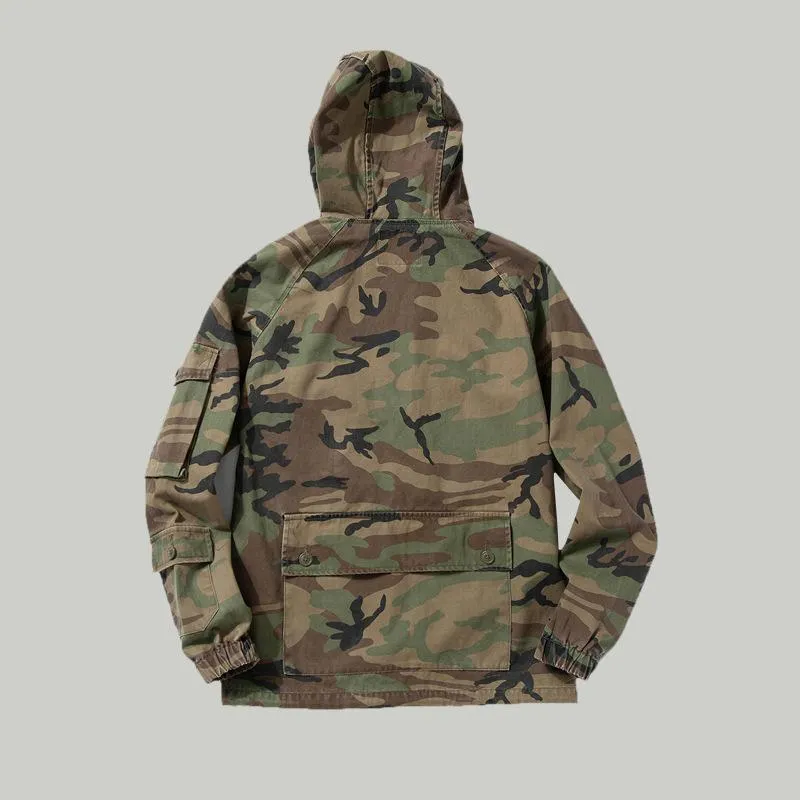 Men American Solid Color Long-Sleeved Hoodie