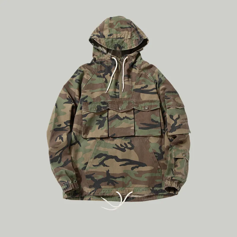 Men American Solid Color Long-Sleeved Hoodie