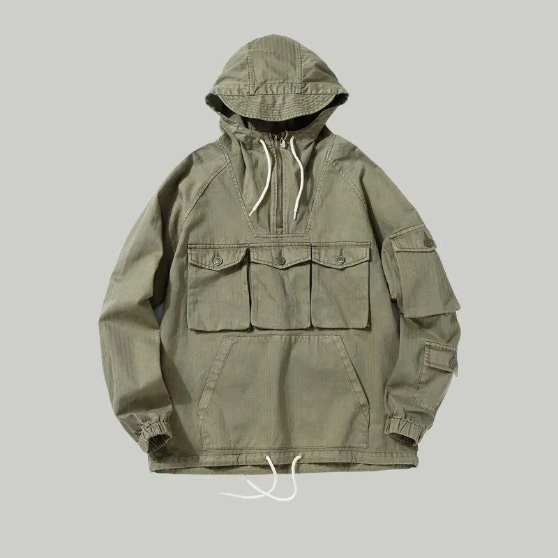 Men American Solid Color Long-Sleeved Hoodie