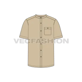 Mens Mandarin Collar Shirt