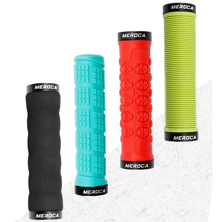 MEROCA Mountain Bike Anti-slip Shock Absorber Riding Grip Cover, Style: Bilateral Lock Sponge ME30 Black