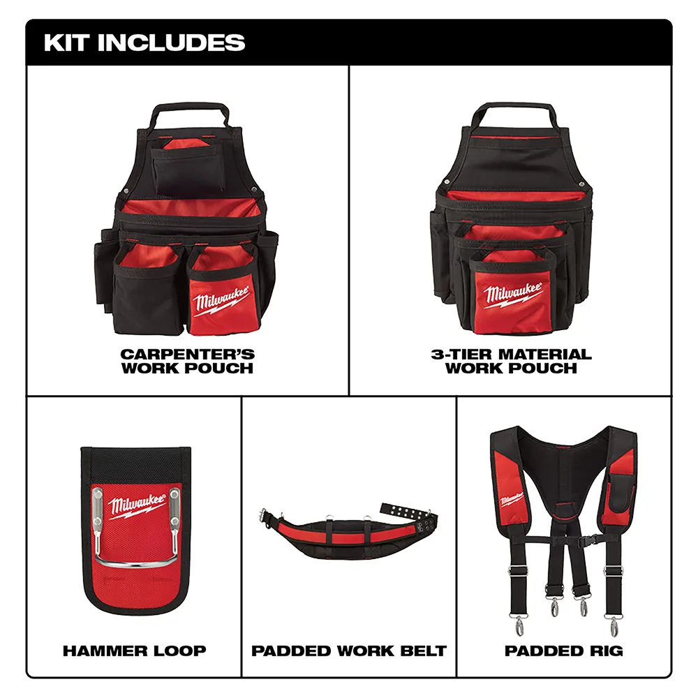 Milwaukee Contractor Work Belt With Suspension Rig