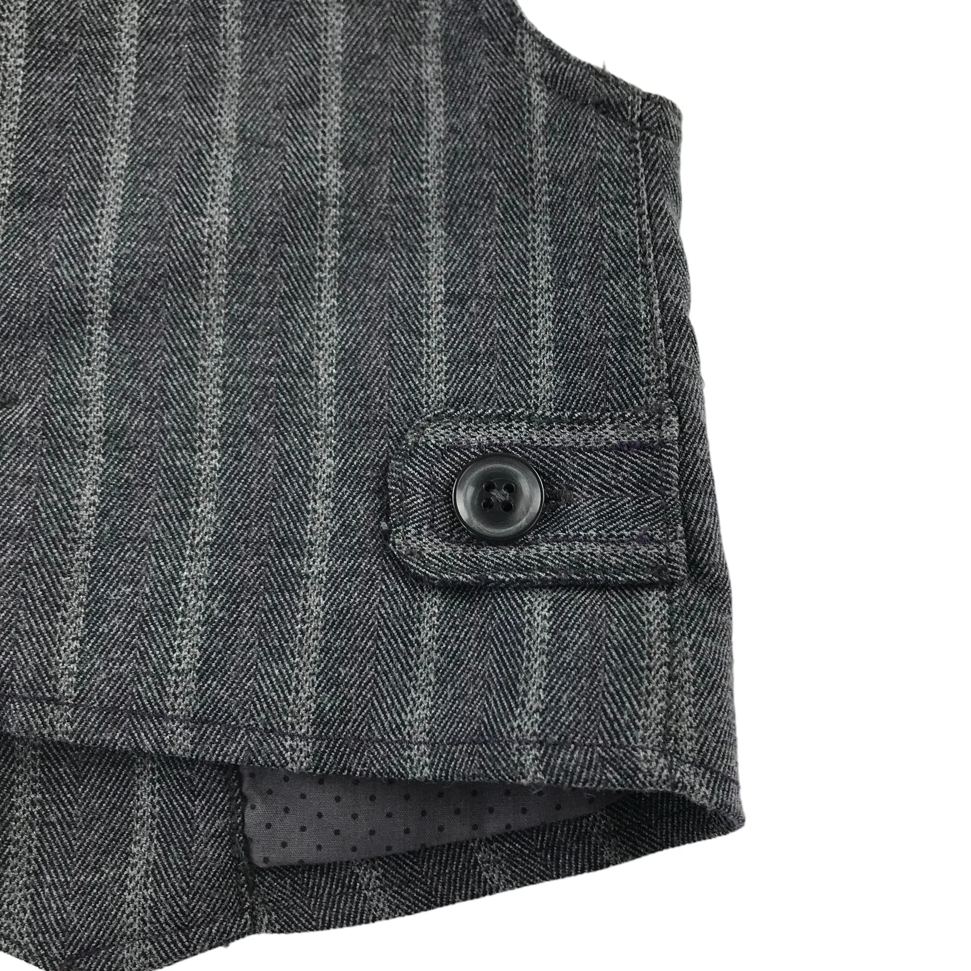Monsoon waistcoat 4-5 years grey stripy pattern formal