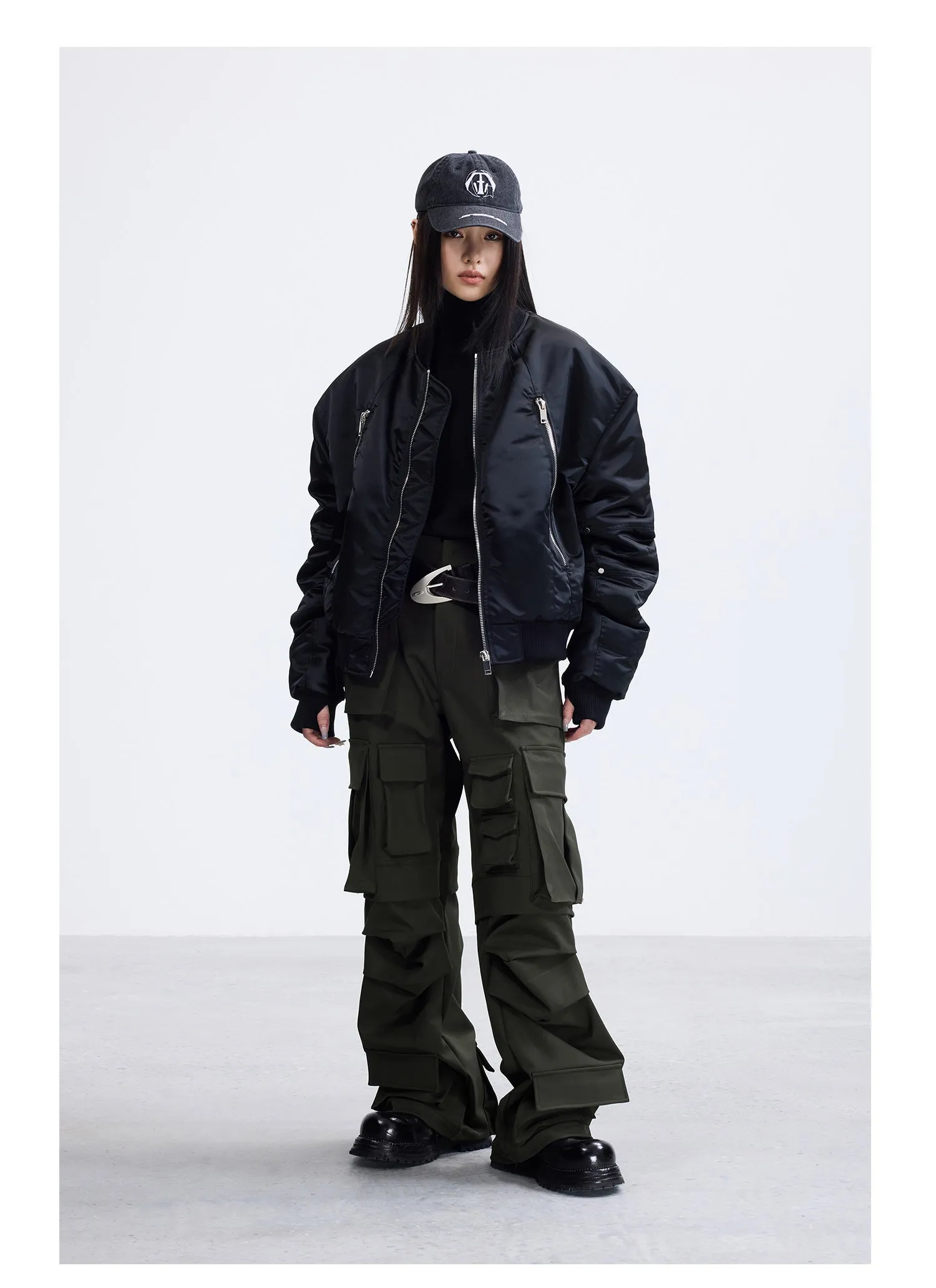 Multi-pocket workwear cannon pants