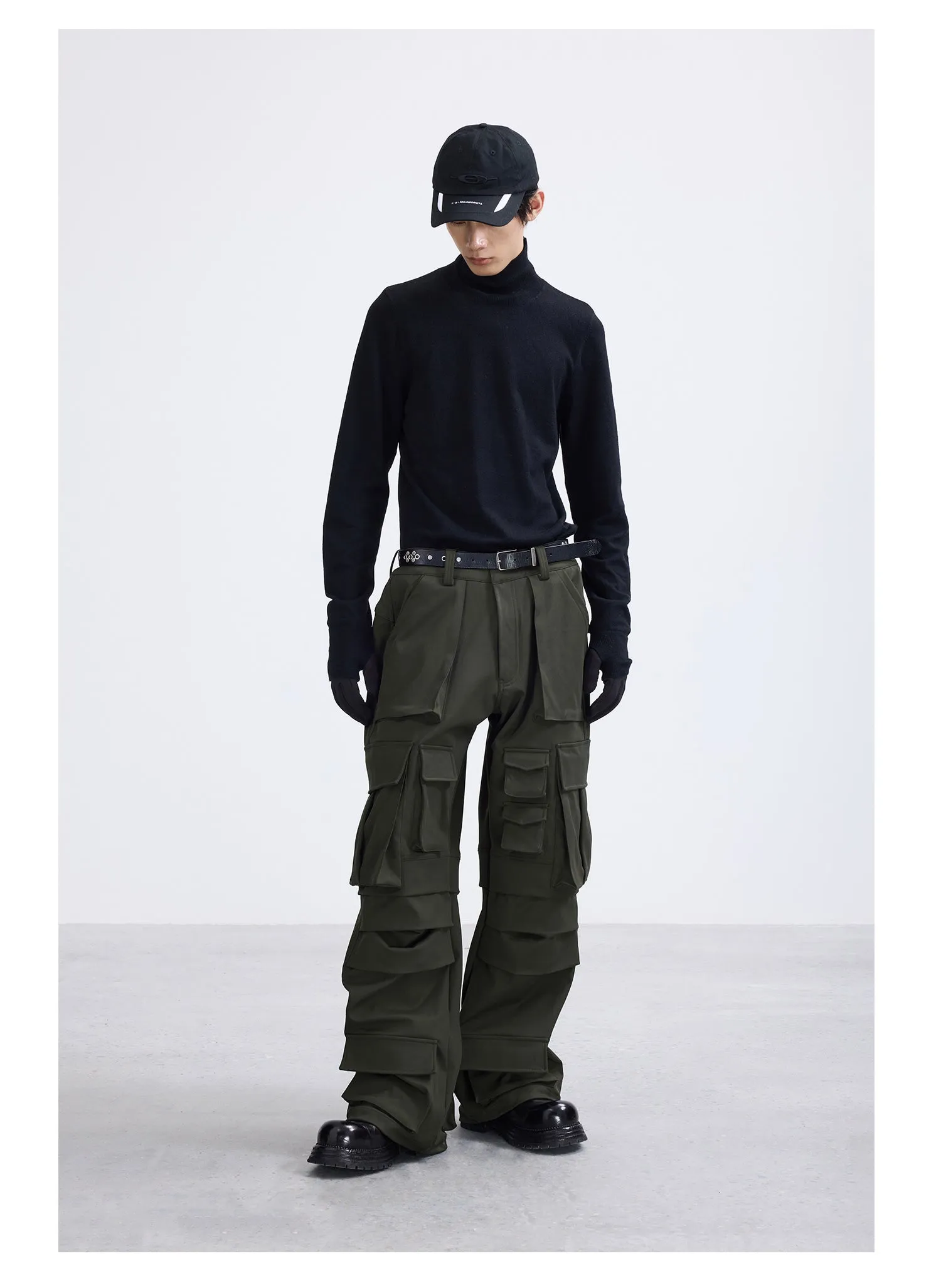 Multi-pocket workwear cannon pants