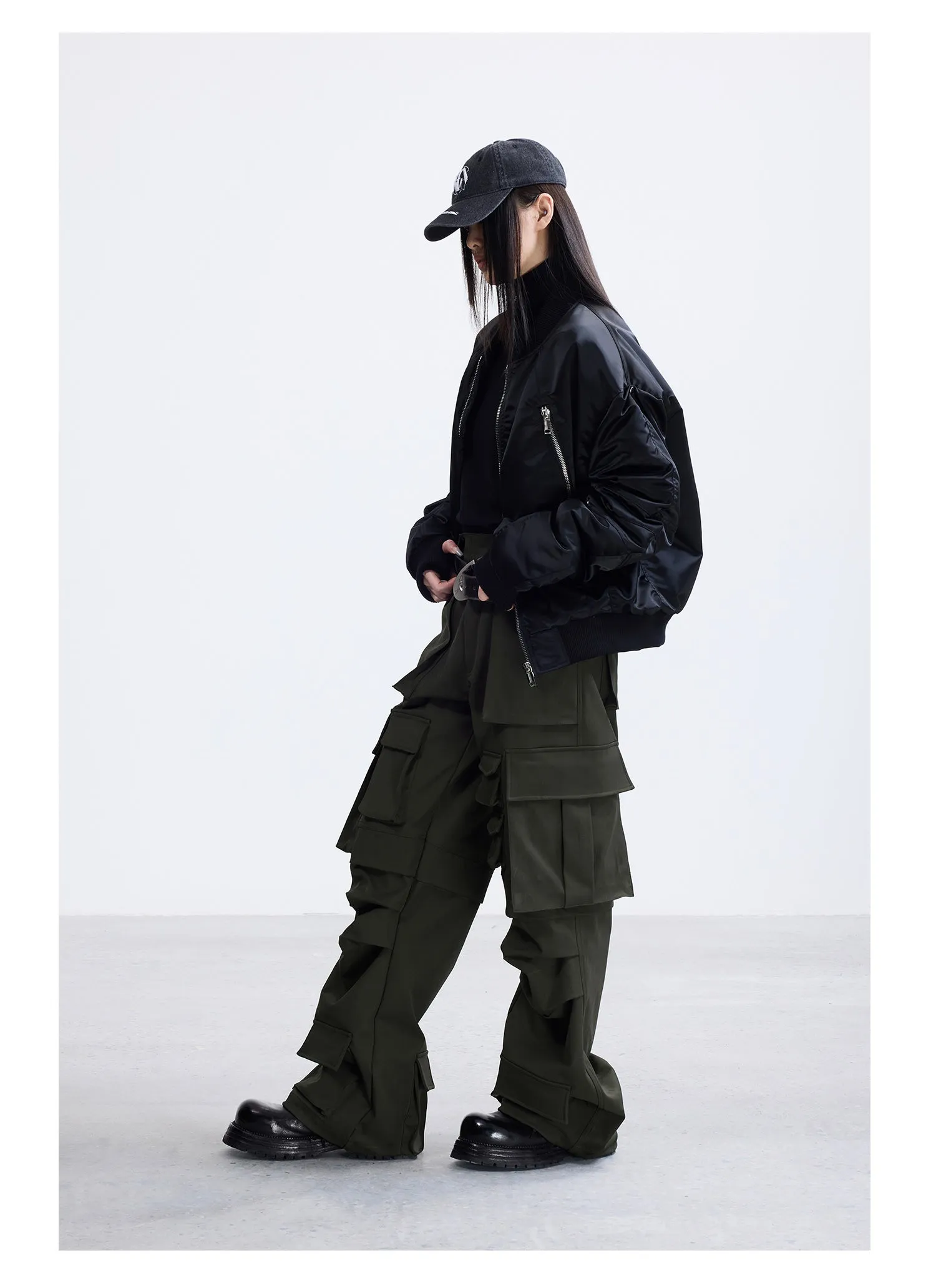 Multi-pocket workwear cannon pants