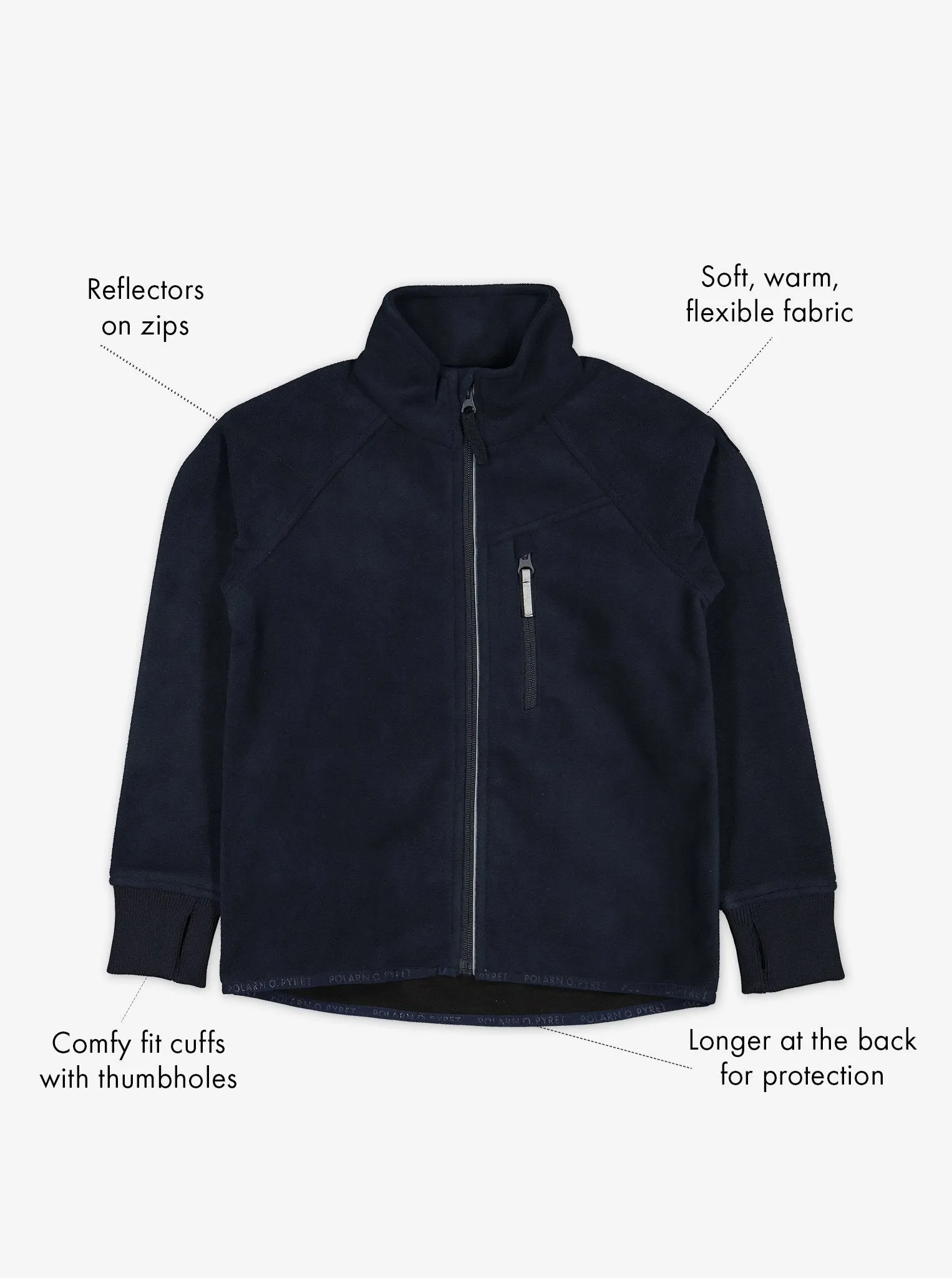 Navy Waterproof Kids Fleece Jacket