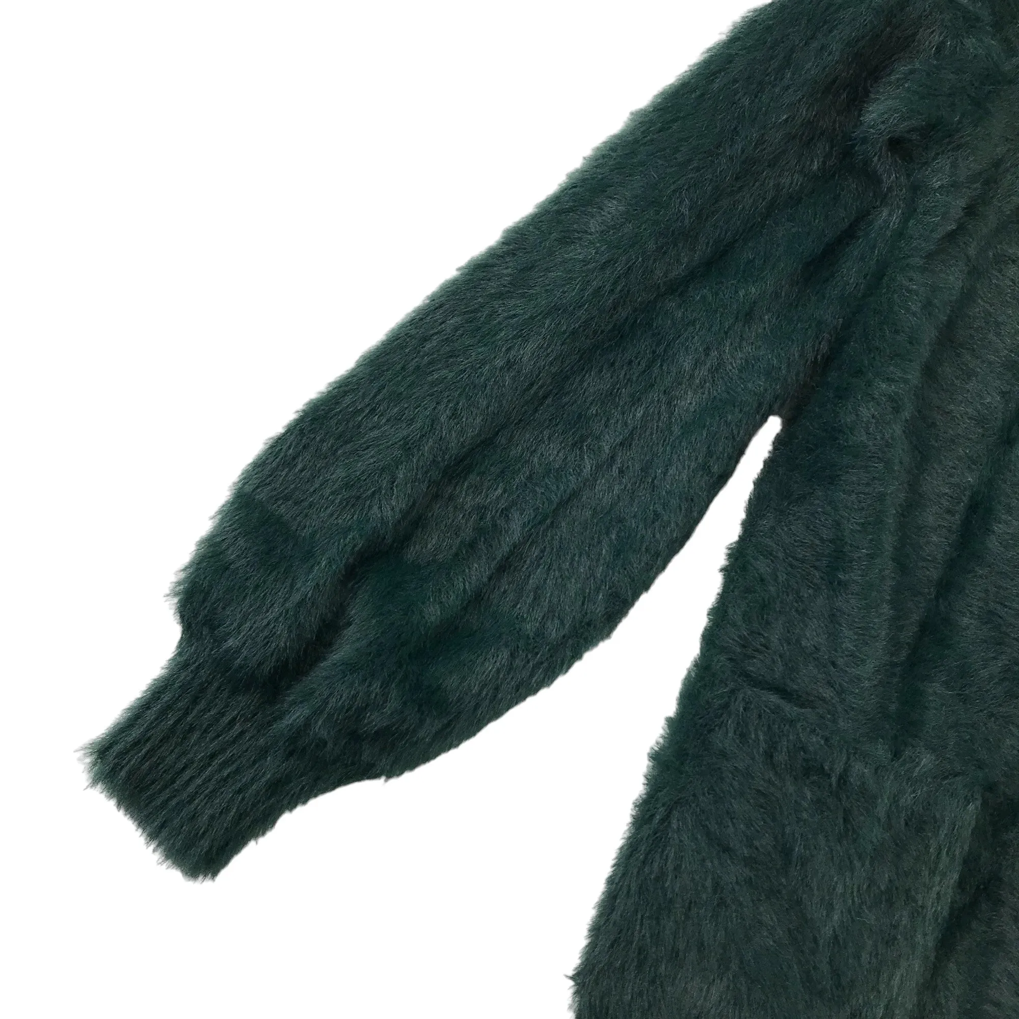 Next cardigan 7 years emerald green fluffy open medium long shrug